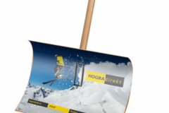 bedruckte Schneeschaufel, perfekte Winterwerbung